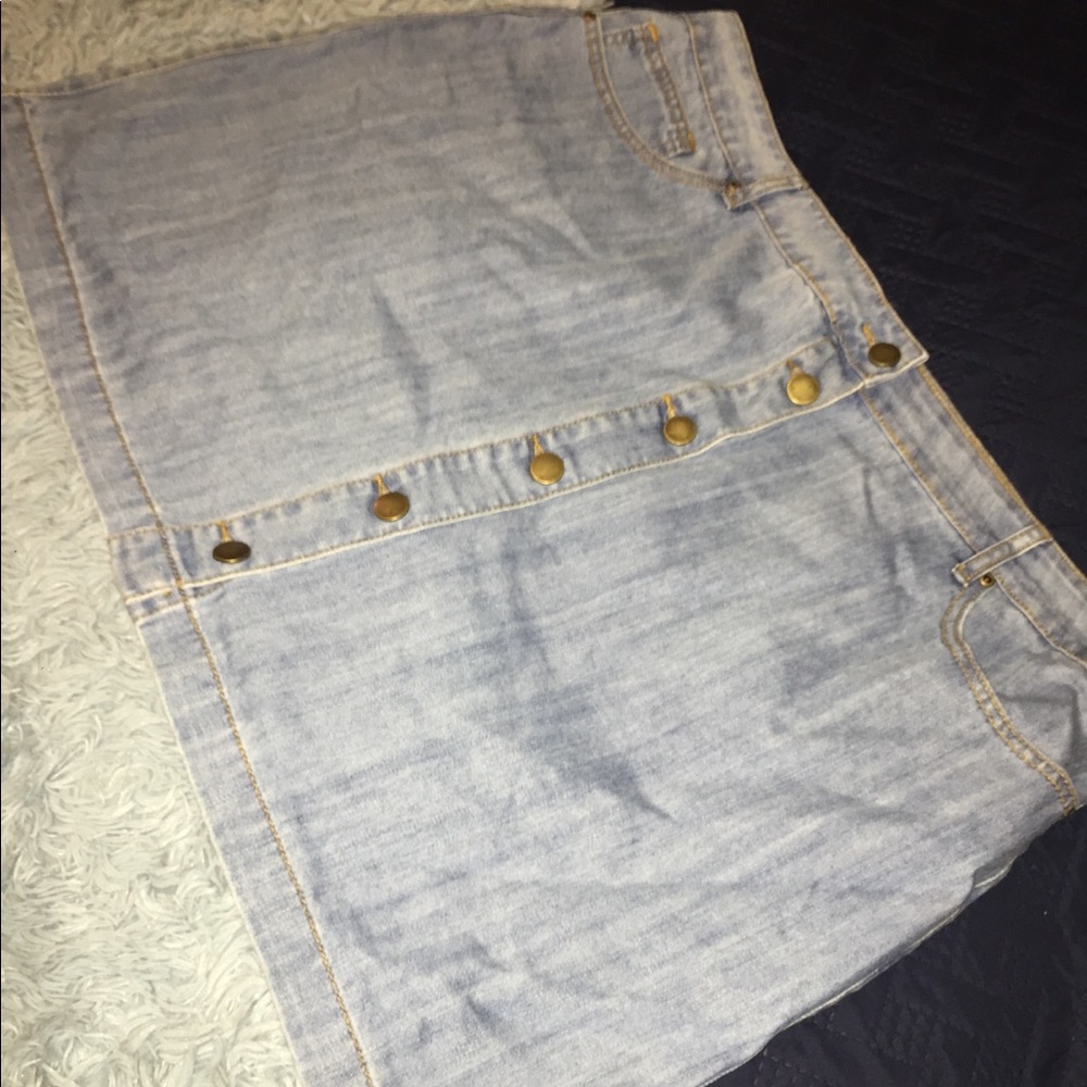 Light Denim Button Down Skirt